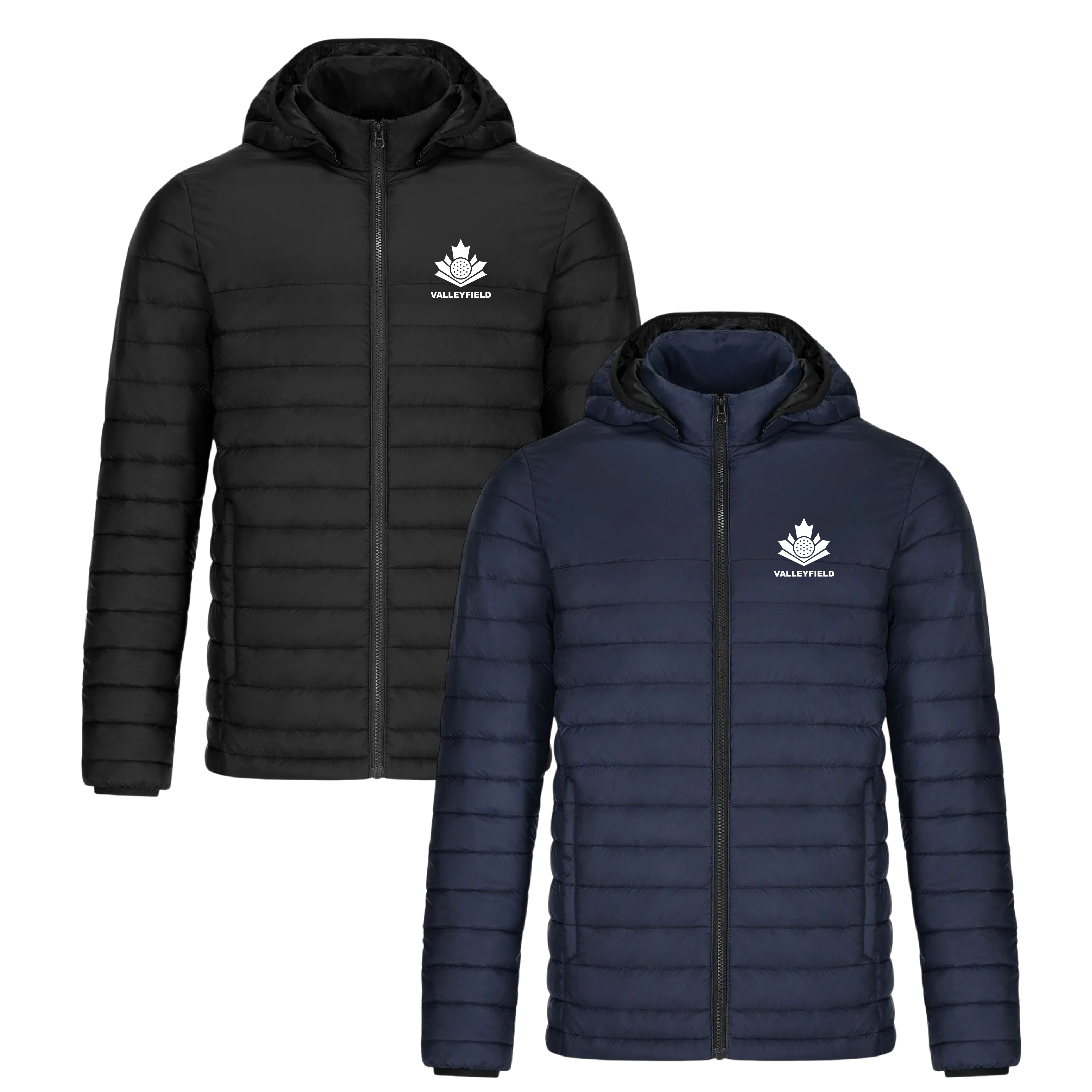 Manteau matelassé brodé pour homme avec capuche amovible